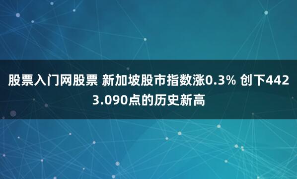 股票入门网股票 新加坡股市指数涨0.3% 创下4423.090点的历史新高