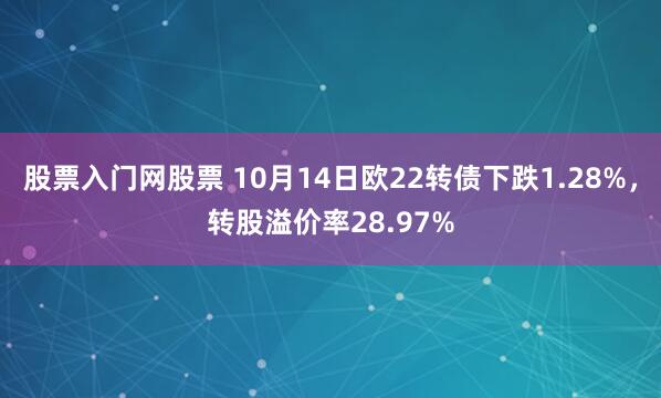 股票入门网股票 10月14日欧22转债下跌1.28%，转股溢价率28.97%