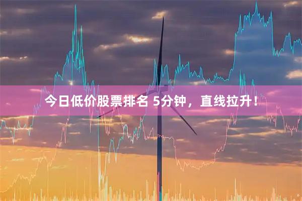 今日低价股票排名 5分钟,直线拉升!
